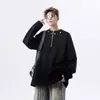 Sudadera retro americana con media cremallera, tachuelas, hombrera deconstruida para hombre y mujer, estilo high street, nueva primavera/otoño 2026, manga larga holgada
