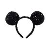 Nueva Diadema de Princesa con Orejas Redondas de Mickey Terciopelo Lentejuelas Foto Parque de Atracciones Tocado Diadema Avanzada para Lavar la Cara