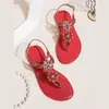 Sandálias Africanas de Venda Quente com Strass Dourado para Mulheres, Chinelos de Verão, Sapatos Rasos Resistentes com Strass Que Não Perdem Strass, Direto da Fábrica