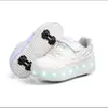 Novo Two-wheel Four-wheel Heelby Shoes Charging Crianças Adulto Rodas Sapatos com Light Men's e Women's sneaker Roller Rollers