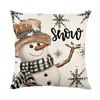 Amazon Transfronterizo Temu Nuevo Cojín de Almohada Navideño Decoración para el Hogar Felpa Corta Lino Funda de Almohada Estampada