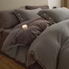 Juego de Cuatro Piezas de Hilo de Doble Capa Leche Terciopelo Otoño e Invierno Engrosado Cálido Cubrecolchón de Terciopelo Coral Sábanas y Sábanas Ajustables Ropa de Cama de Terciopelo de Algodón