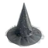 Festival de los Fantasmas Sombrero de Bruja de Estrella de Cinco Puntas Sombrero de Bruja Halloween Estampado de Malla Calabaza Maquillaje Disfraz Accesorios Sombrero de Bruja