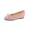 Mocasines de Cuña Rojos Personalizados para Mujer Verano Boca Baja Con Faldas Lazo Zapatos Planos de Ballet Tallas Grandes Zapatos de Mujer