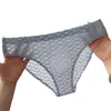 10A Antibacteriano Burbuja Espiral Fragancia Camelia Bolsita Cóncava-Convexa 3D Capa Única Entrepierna Seda de Hielo Ropa Interior Triangular para Hombres