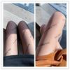 Calcetines Pure Desire, medias de seda finas con lunares negros y ondas, sexys, con base de pantimedias de lunares color carne para mujer