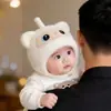 Touca Fofa de Bebê Outono Inverno Quente Grossa de Tricô Pelúcia Proteção para Orelhas Unissex para Bebês Pequenos Meses Chapéu de Lã