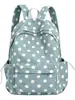 Mochila Azul Refrescante de Verano con Puntos Blancos, Estilo Coreano, Estética y Terapéutica para Niñas y Estudiantes, Mochila Pequeña para Salidas