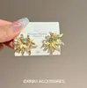 Años Dorados, Lujo Ligero, Pendientes Largos con Borlas Doradas, Pendientes Únicos de Flor Súper Brillantes con Borlas de Gama Alta