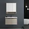 Colgante de baño Aleación de Aluminio Gabinete de Baño Estilo Crema Lavabo Sencillo Venta al por Mayor de Fábrica Lavamanos de Pared