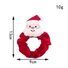 Acessório de cabelo fofo para meninas com tema de Natal: scrunchie de laço com lantejoulas, acabamento em pelúcia branca e faixa de cabeça de veludo