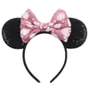 Faixa de Cabelo Faixa de Cabelo Laço do Mickey Europeia e Americana Bebê Sequinhas de Feriado Faixa de Cabelo com Laço Cruzado Acessórios de Cabelo para Crianças