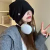 Gorro frío de circunferencia de cabeza grande hace que la cara se vea más pequeña nuevo logo de letra sombrero holgado de otoño e invierno sombrero versátil para cubrir la cabeza para usar al aire libre para mujer