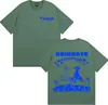 Rapper Nskk Kombate Merchandise do Álbum Camiseta Roupas Masculinas Moda Gótica High Street Camiseta de Algodão Masculina