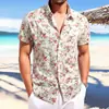Verano 2026 Nuevo Moda Casual para Hombre Transfronterizo Multicolor Floral Camisa Holgada Talla Grande Estampado de Playa Manga Corta