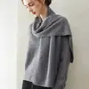 Cachecol 100% Caxemira Puro, Macio e Amigo da Pele, para Mulheres, Design Vazado, Aquecimento de Inverno, Gola Térmica de Tricô, Protetor de Pescoço, Cachecol Grande, Protetor de Ombros
