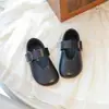 Zapatos Negros de Cuero para Niñas 2025 Primavera Nuevo Estilo Zapatos de Princesa Franceses Redondos para Niños Pequeños, Zapatos Plateados de Rendimiento
