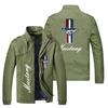 Primavera y Otoño Europeo y Americano Nuevo Para Usar Afuera Cuello Alto Salvaje Estampado de Logo de Coche Chaqueta Caballo Casual Juvenil Negocios Cremallera Chaqueta Deportiva