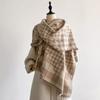 Outono e Inverno 2025 Novo Xale Jacquard Pied de Poule Feminino Moda High-End Imitação Caxemira Versátil Cachecol Quente Espessado