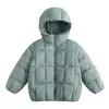 Nueva chaqueta de algodón con relleno de plumón gruesa y cálida de otoño e invierno para niños y niñas, estilo corto, abrigo de color liso