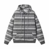 Roupa Masculina ACU Cardigã Listrado Colorido com Nuvem e Cor Contrastante Moletom com Capuz para Homem, Novo Produto Outono/Inverno 2026, Jaqueta Casual Personalizada Listrada