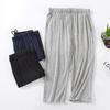 Calça de pijama masculina cortada em modal, plus size, elástica, para casa, fina, solta, esportiva, com ar condicionado