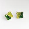 Novedad Primavera y Verano Estilo Francés Inspirado Lujo Ligero Moda Pendientes de Botón de Cristal Bicolor Cuadrados Diseño de Nicho Versátiles