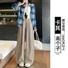 Pantalones azules Nai Fu Yamamoto para mujer, nuevo estilo de verano 2026 fino, para petite, holgados, estrechos rectos, de seda helada, de pierna ancha