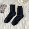 Calcetines gruesos para mujer con forro polar de Otoño e Invierno, calcetines de piso con trenza tridimensional, calcetines japoneses cálidos de terciopelo macarrón de media pantorrilla