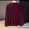 Suéter de cachemira estilo bebé para hombre, cuello alto medio, color liso, tejido grueso, casual y apto para negocios, capa base suave y cómoda
