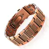 Pulseira Magnética Amazon Cross Cobre Antigo Vermelho Três Fileiras Fecho Dobrável Eletrodepositado Escovado Pulseira Liga de Zinco Joias Masculinas