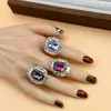 Productos Nuevos Populares Transfronterizos Europeos y Americanos Anillo de Temperamento de Moda de Gama Alta Anillo de Diamante Brillante Venta al por Menor y al por Mayor para Mujer
