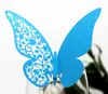 Venta de Amazon láser mariposa hueca decoración de banquete de bodas fiesta tarjeta de copa papel exquisito encaje inserción de tarjeta navideña