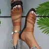 2026 Moda transfronteriza versátil elegante diseño de correa tejida sandalias cómodas adecuadas para el verano vacaciones en la playa