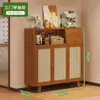 Armário Ilha Estilo Creme para Sala de Estar, Aparador Pequeno Móvel Separado Armazenamento Integrado Bar de Armazenamento