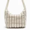 Nuevo nicho retro bolso de axila con cuentas de perlas tejido a mano casero moda casual bolso bandolera combinable