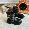 Botas Martin para meninas, nova coleção outono 2026, botas curtas para meninas, botas de couro de cano médio estilo britânico retrô para crianças, modernas e estilosas