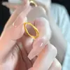 Shuibei Oro Oro Puro 999 Tres Vidas Tres Mundos Anillo Sencillo Anillo de Pareja Anillo de Oro Duro para Mujer Regalo del Día de San Valentín Qixi