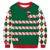 Sudadera de cuello redondo para hombre con estampado digital 3D de Navidad y Halloween europea y americana, camiseta básica casual de manga larga para mujer