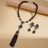 Cadena de Suéter Retorcida con Forma de Serpiente, Gota de Agua, Abalorios de Cristal y Pedrería, Estilo Europeo y Americano, Collar Vintage de Corte, Único y de Alta Gama para Mujer
