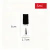 Frasco de Esmalte de Vidro Transparente 15ml Frasco Quadrado de Esmalte com Pincel Esmalte Cola para Cílios Frasco Vazio