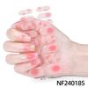 Zhengxiang Adesivos de Gel Personalizados para Unhas Gradiente Cebolinha em Pó Tintura Snib Gelo Transparente Transfronteiriço Amazon Francês UV Adesivos de Unhas Meio Assados