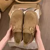 Sapatos Birkenstock Retro de Solado Grosso Cor Sólida Novo Estilo Primavera e Outono 2026 Melard Sapatos Casuais Slip-On Aumentadores de Altura