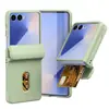 Adecuado para Funda de Teléfono Móvil Samsung Zflip8, Resorte de Bisagra de Cobertura Total Zflip7, con Ranura para Tarjeta, Funda Protectora Zflip6 con Tacto de Piel