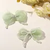 Super estilo de hada, malla, romántico, lazo de perlas artificiales, DIY, estilo suave y hermoso, accesorio para el cabello, pinza lateral, accesorio para ropa y bolso