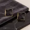 Pendientes Cuadrados Irregulares Retro con Esmalte Goteado para Mujer, Pendientes Exquisitos y Elegantes con un Toque de Lujo Ligero y de Gama Alta, Accesorios para Orejas de Mujer Modernos y a la Moda