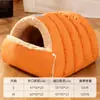 Cama para gato para calor de invierno, nido semi-cerrado para dormir de gato, saco de dormir de invierno engrosado para gatitos, adecuado para todas las estaciones, cama para perro y cama para gato