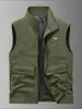 Chaleco para Hombre JEEP SPIRIT con Cuello Alto y Múltiples Bolsillos Chaleco Casual para Exteriores de Pesca Chaleco de Secado Rápido