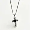 Gótico Nuevo Transfronterizo Estilo Europeo y Americano Personalizado Diamante Tachonado Esmalte Cruz Collar Hip-Hop Nicho Versátil Colgante Joyería Tendencia