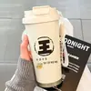 26 Nueva Taza Térmica Portátil para Mujer Alta Apariencia Taza de Agua con Popote Acero Inoxidable 304 Pareja Celebridad de Internet Almacenamiento en Frío Taza de Café.